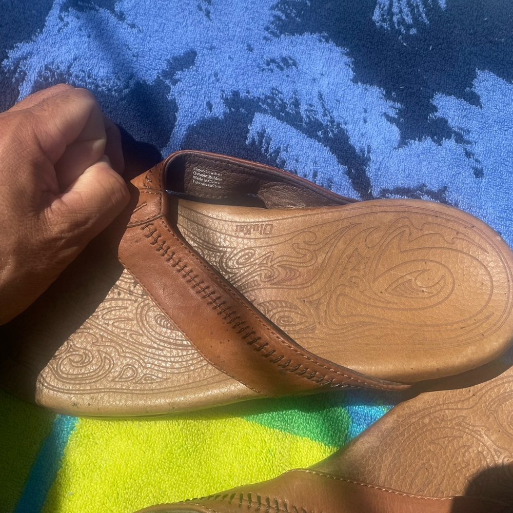 OluKai Brown Leather Sandals